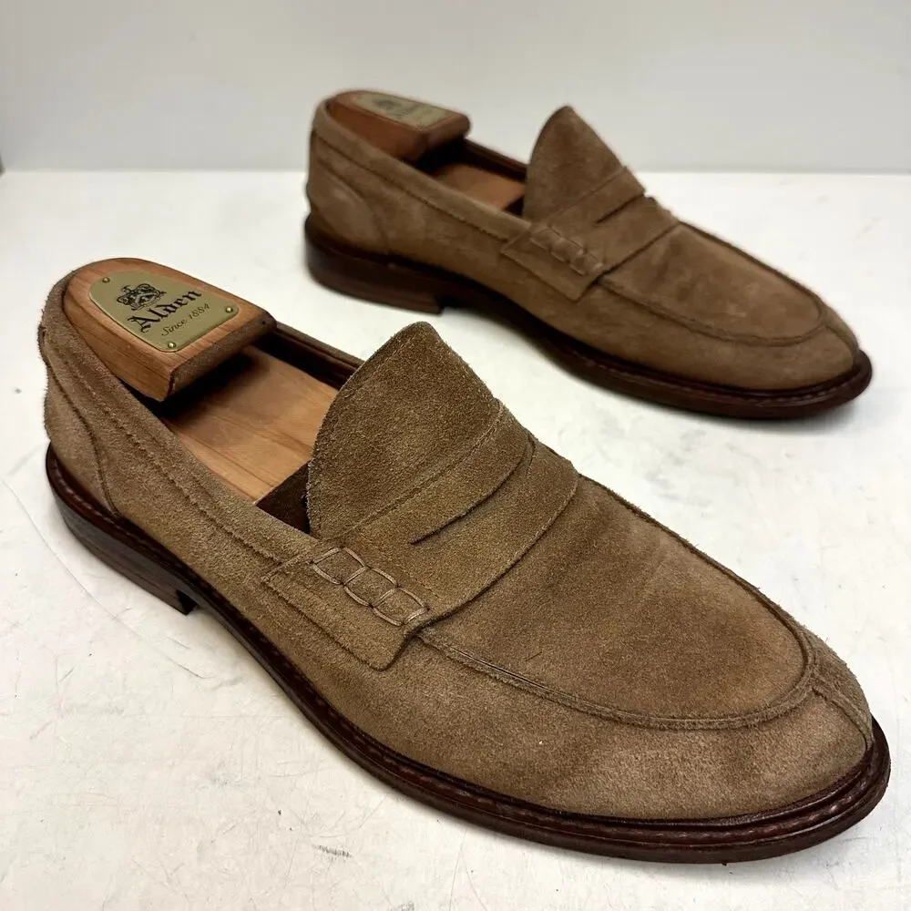 NEW HEELS Brunello Cucinell Brown Suede Penny Loafer Made in Italy EU 43 US 10 D